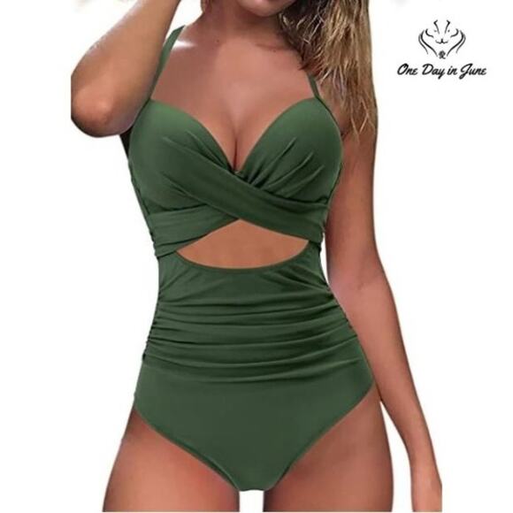 Mooslover High Neck Wrap Monokini One Piece Size L - Picture 1 of 3